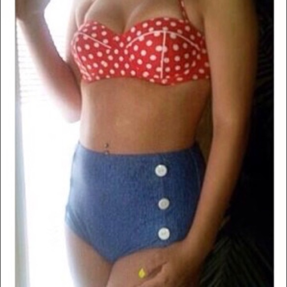 New 1950s Style Pinup High Wasted Bikini